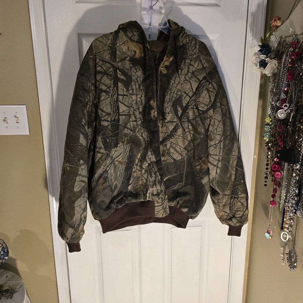 Walls Outdoors Mens 3XL Camo Hooded Insulated Hunting Jacket Made in USA - Picture 2 of 5